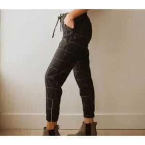 Albion Fit Jetsetter Jogger Black Windowpane Pants Womens Size Small